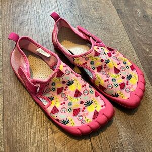 Vibrant Pink Kids Water Shoes with Fruit Design